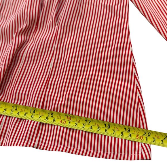 Evan-Picone Petites Vintage Red & White Striped Button-Up Long Sleeve Shirt Size - Picture 9 of 14